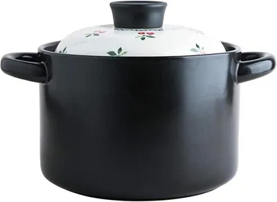 Imagen del producto de Olla de cocción de gres, fuente para horno de cerámica, fuente para horno de terracota: resistente al calor, de forma especial, 3,5 litros. - 3.5L