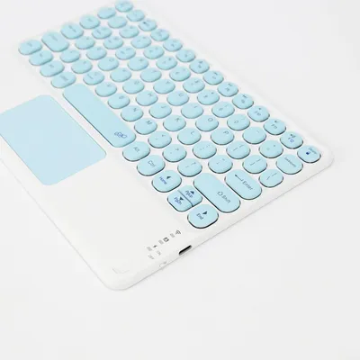 Produktbild von INF Bluetooth Tastatur mit runden Tasten und Touchpad - Für iPad, Tablets Blau