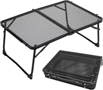 Produktbild von Faltbarer Tisch im Freien - Camping-Schreibtisch - Outdoor Kochen - Mesh Desktop - 60 X 40 Cm - Schwarz