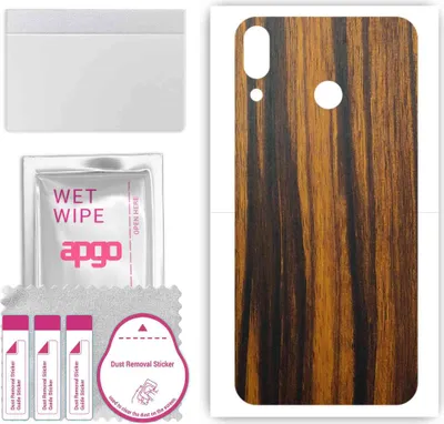 Produktbild von apgo Rückseite Schutzfolie, Skin, kompatibel mit Lenovo Z5, Hinten Displayschutzfolie aus Vinylfolie, kratzfest, einfache Montage - Tigerwood