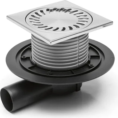 Immagine prodotto di Scarico per doccia Scarico per bagno Scarico a pavimento 150x150 mm DN50 (381 E)