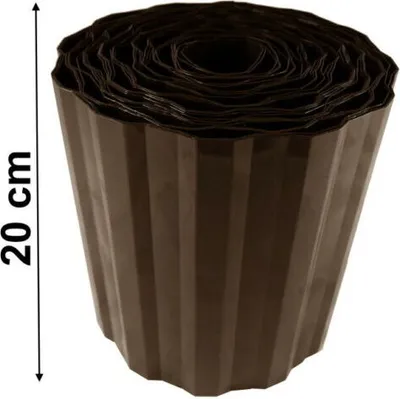 Produktbild von Rasenkante dunkel-braun Beet-Einfassung Rasen-Begrenzung Rasenrand Trapez-Welle