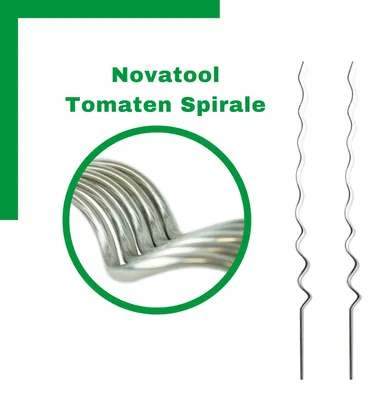 Obrázek produktu pro Novatool 10 tyčinek na rajčata 150 cm průměr 5 mm Spirálové tyčinky na rajčata pozinkované Tyčinky na rajčata Pomůcka pro šplhání Držák na květiny Tyčinky na rostliny