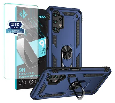 Produktbild von Armor Outdoor Handyhülle für Samsung Galaxy A13 Handy Panzer Case Schutzhülle mit 9H Displayglas Displayschutz Farbe: Blau