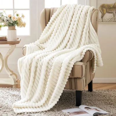 Imagen del producto de Manta de forro polar, suave y cálida, de 125x150 cm, ideal para sofá y cama