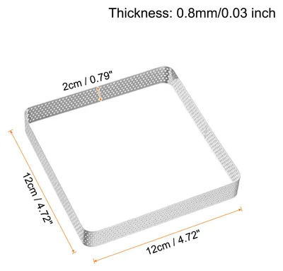 Produktbild von 2 Stš¹ck Edelstahl Backrahmen 12cm, Quadrat Kuchenformmit Spiegelbeschichtungfš¹r die Kš¹che zu Hause Lebensmittel K?seherstellungswerkzeug, Silber