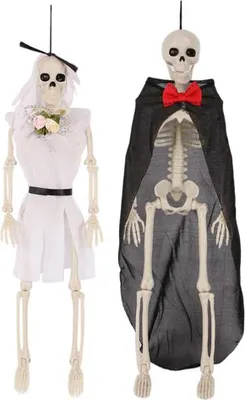Produktbild von Halloween-Dekoration, Skelett, gruselige Knochen, Totenkopf-Form, menschliche Party, gruseliges Gelenkskelett, Halloween-Dekoration, Halloween-Party