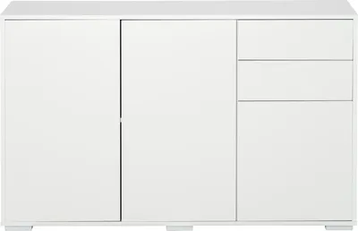 Produktbild von Sideboard Weiß Kommode Mit 2 Schubladen & 3 Türen, Mehrzweckschrank, Aktenschrank, 117X36X74Cm
