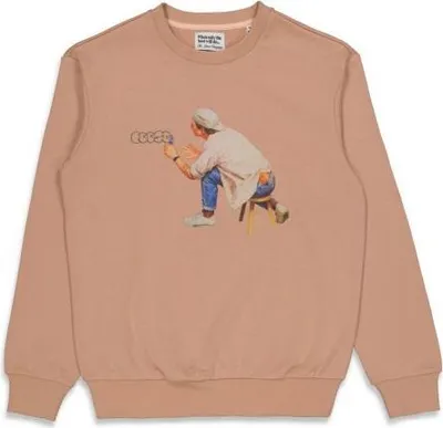 Immagine prodotto di THE LOOSE COMPANY - Felpa con collo a coste e maniche lunghe, motivo tattoo - marrone - taglia XL