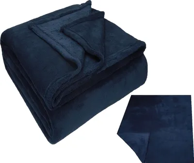 Produktbild von Betz TEDDY Wohndecke 150x200 cm Kuscheldecke XXL  Farbe: dunkelblau