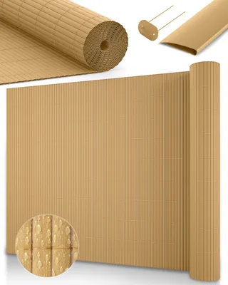 Produktbild von Sol Royal PVC Sichtschutz für Balkon Zaun SolVisionP12, 90x300cm, Bambus