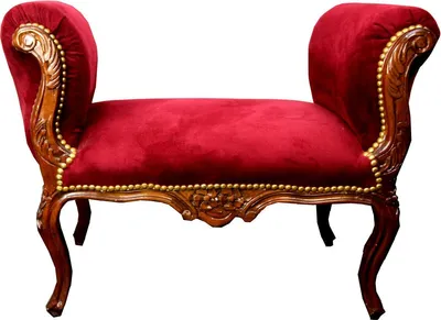 Produktbild von Casa Padrino Barock Schemel Hocker Bordeaux / Braun - Sitzbank Möbel