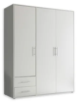 Produktbild von Valencia Kleiderschrank 3-türig Weiß Drehtürenschrank 155x195x60cm Schlafzimmer