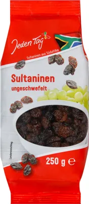 Produktbild von Jeden Tag Sultaninen (250g Packung) + usy Block