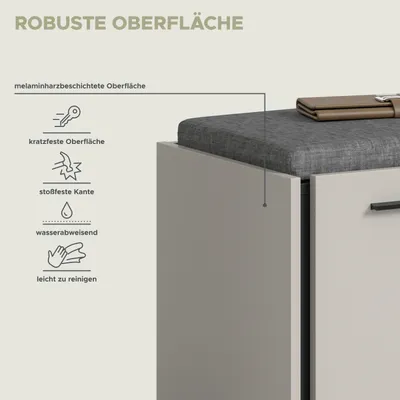 Produktbild von xonox.home Sitzbank inkl. Sitzkissen Emil Kaschmir Melamin B/H/T: 75x42x40 cm