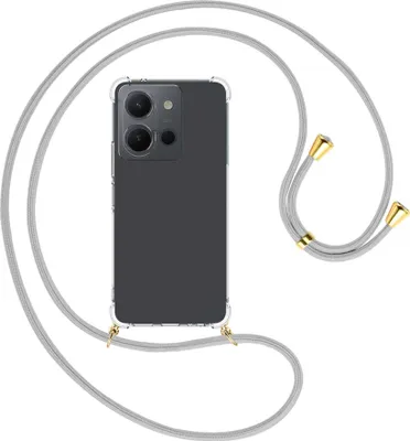 Produktbild von Handykette Backcover-Schutzhülle mit Band (Metall goldfarben) für vivo Y36 (6.64'') - silbergrau