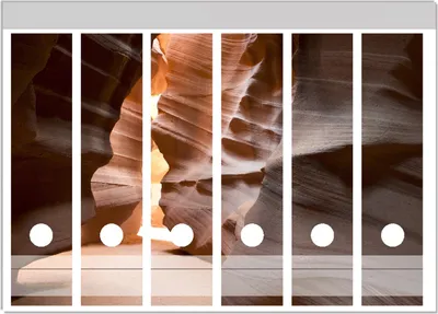 Produktbild von Wallario Ordnerrücken Sticker, selbstklebend für breite Ordner, 6 Stück, Motiv Antelope Canyon Arizona  USA
