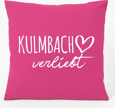 Produktbild von Huuraa Kissen Kulmbach verliebt 40x40cm mit Füllung Fuchsia Baumwolle Dekokissen Geschenkidee