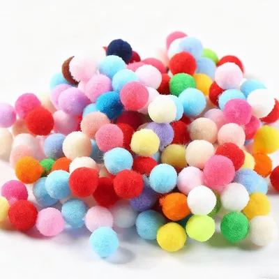 Imagen del producto de Pompones, 10 mm, 500 unidades, materiales de manualidades coloridos para niños