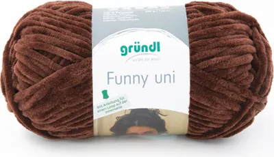 Produktbild von Gründl Chenillegarn Funny uni,100g/120m,Babywolle,100% Polyester,Häkel-und Strickgarn 20 braun