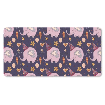 Produktbild von MuchoWow® Mauspad Mousepad Geburtstag - Elefant - Muster 60x30 cm - Mousepads - Maus Mat - Pad - Mausunterlage - Nachhaltig