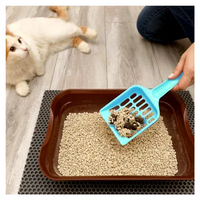 Produktbild von Katzenstreu Schaufel - Ergonomische Katzentoilette zum Sichten, Katzenschaufel für einfache Entsorgung und effiziente Reinigung