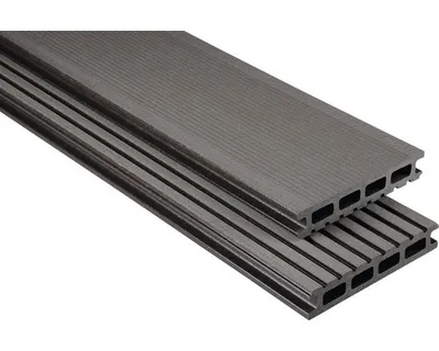 Produktbild von Konsta WPC Terrassendiele Primera Hohlkammerprofil graubraun gebürstet 5500 x 145 x 26 mm