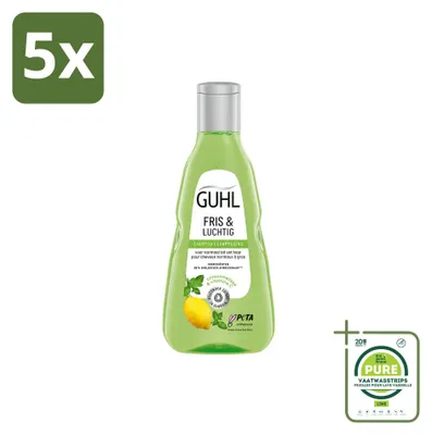 Image de 5 flacons de shampooing Guhl Fris & Luchtig (volume : 250 ml) - Lot de 5