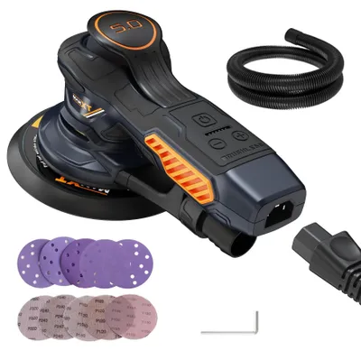 Exzenterschleifer, 6 Geschwindigkeiten, 150 mm, 10 Schleifblätter