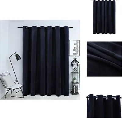 Produktbild von vidaXL Verdunkelungsvorhang mit Metallösen Samt Schwarz 290 x 245 cm -  Vorhänge & Gardinen