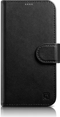 Zdjęcie produktu dla iCarer Wallet Case 2in1 etui iPhone 14 Plus skórzany pokrowiec z klapką Anti-RFID czarny (WMI14220727-BK)