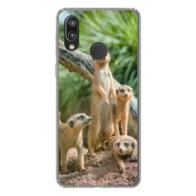 Produktbild von MuchoWow® Handyhülle Schutzhülle Hülle für Huawei P20 Lite (2020) Familie - Tiere - Erdmännchen Silikon Softcase Handy Hülle - Kartenhalter