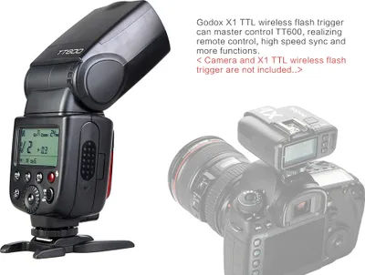 Image de Flash Godox Thinklite TT600 Flash Speedlite maître/esclave avec système de déclenchement sans fil 2,4 G GN60 intégré pour Canon Nikon Pentax Olympus Fujifilm compatible avec AD360II-C AD360II-N TT685C-TT685N-Flash-X1T-C/N-Trigger