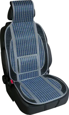 Produktbild von Cool-Sport Bambusfaser-Rückenlehne mit universeller blauer Lendenwirbelstütze