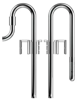 Edelstahl-Leliepijp 16/22 mm für Aquarium, mit Acrylhalterung
