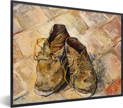 Produktbild von MuchoWow® MuchoWow® Gerahmtes Poster Schuhe - Vincent van Gogh 80x60 cm - Poster mit zchwarzem Bilderrahmen - Schwarzem - Mit Gestell