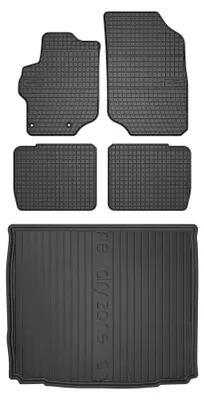 Zdjęcie produktu dla Dywaniki gumowe + mata bagażnika do Peugeot 407 2004-2011 (sedan, stała podłoga) – czarne, dopasowane – Wielganizator SolidPRO