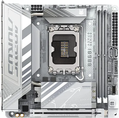 Produktbild von Gigabyte AORUS B860I PRO ICE - Motherboard - Mini-ITX - LGA1851 Sockel - B860 Chipsatz - USB4, USB-C 3.2 Gen2, USB 3.2 Gen 1, USB 3.2 Gen 2 - Bluetooth, 2.5 Gigabit LAN, Wi-Fi 7 - Onboard-Grafik (CPU erforderlich)