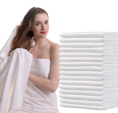 Zdjęcie produktu dla Ręczniki do kąpieli jednorazowe, z materiału włóknistego, 25 sztuk, 70 x 140 cm