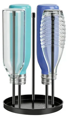 Produktbild von Flaschenhalter mit Abtropfschale, für 5 Flaschen, schwarz, für die Küche