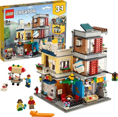 Produktbild von LEGO 31097 Creator 3in1 Stadthaus mit Zoohandlung & Café, Modellbausatz, Spielzeug, Gebäude aus Bausteinen, Geschenk für Mädchen und Jungen ab 9 Jahre