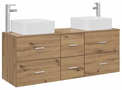 Immagine prodotto di vidaXL Set di 3 mobili da bagno, effetto legno artigianale "rovere", 49,5 x 41 x 63 cm