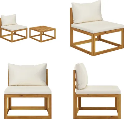 Image de vidaXL Ensemble de canapé de jardin 2 pièces avec revêtement en bois massif d'acacia - Ensemble de canapé de jardin - Ensemble de canapé en bois - Ensemble de canapé en bois