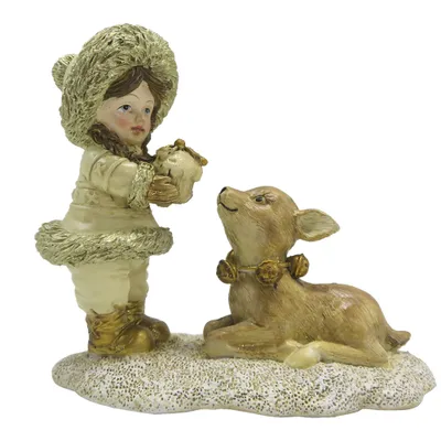 Produktbild von Clayre & Eef Figur Kind 12 cm Goldfarbig Polyresin
