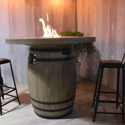 Produktbild von Elementi Gasfeuertisch "Tuscany" in Holzfass-Optik