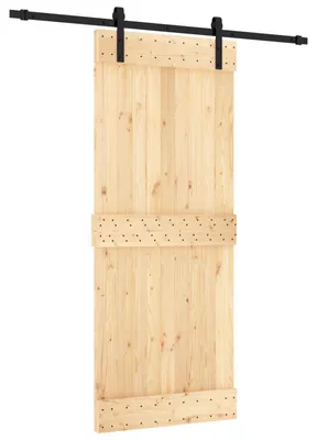 Immagine prodotto di vidaXL Porta scorrevole Naturale e Nero 85 x 210 cm Pino massiccio