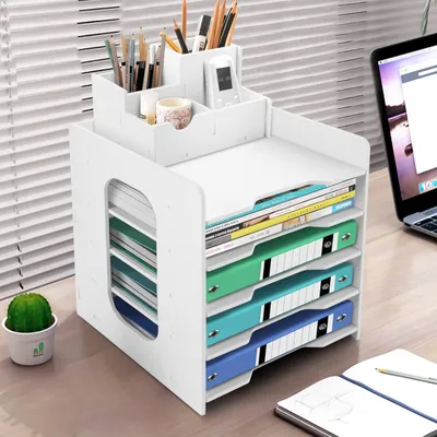 Immagine prodotto di Organizzatore da scrivania con 5 scomparti e portapenne