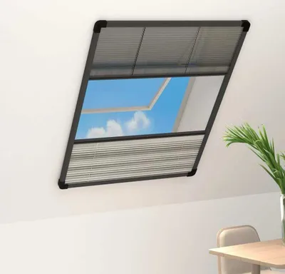 Produktbild von Langlebig Insektenschutz-Plissee für Fenster Alu 60x80 cm mit Jalousie November93421688