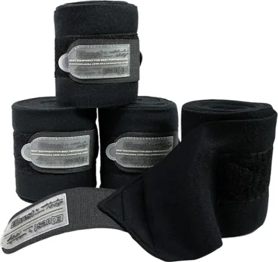 Produktbild von EQuest Fleece Bandagen EQuest Aktion - 4er Set in verschiedene Farben, Farbe:Black