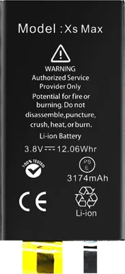 Produktbild von Clappio, Ersatz-Akku ohne BMS (3174mAh) für Apple iPhone XS Max, Schwarz